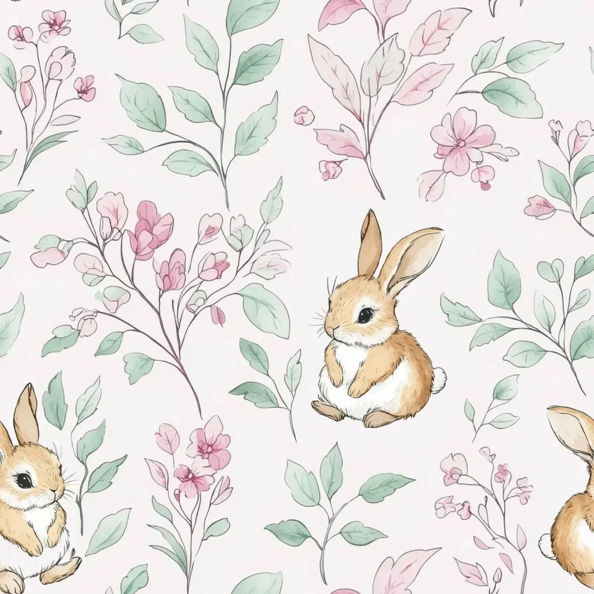 Live Vida Rabbits Mid Length Wall Drop - Pink