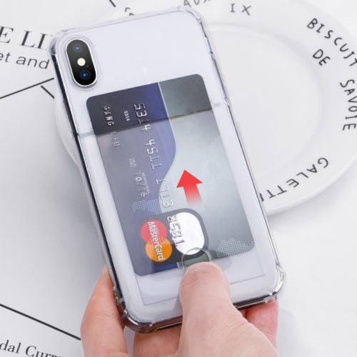 Soft TPU Clear Case With Card Slot - For iPhone Xs Max