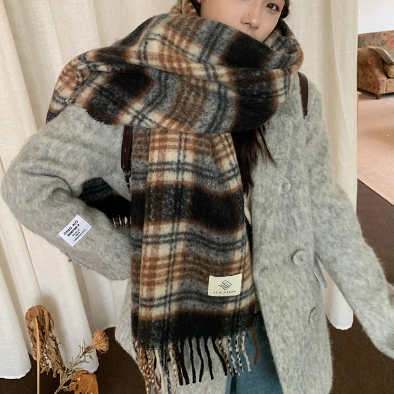 Women's Plaid Winter Scarf - Luxe Oversized Shawl & Wrap