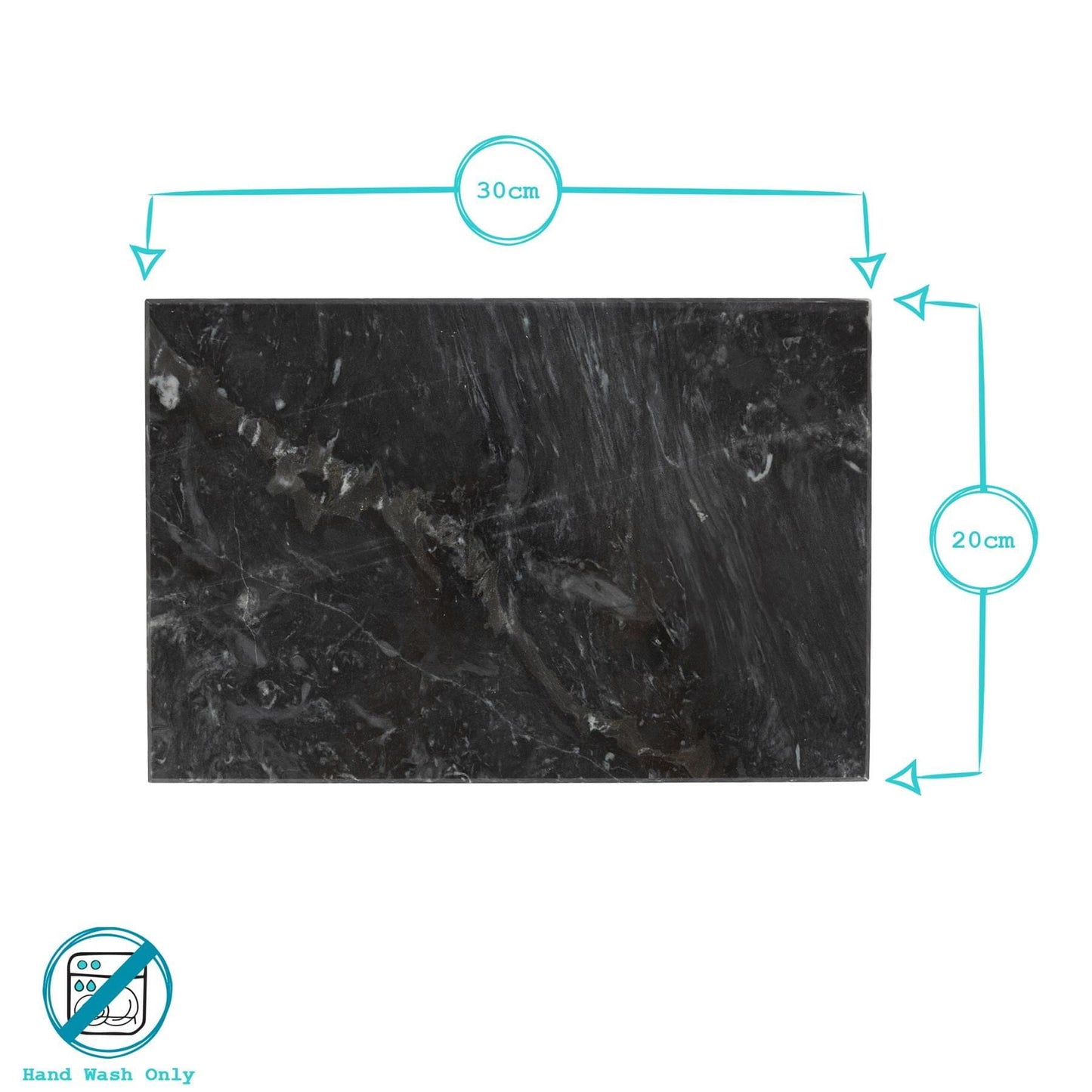 Rectangle Marble Placemats - 30cm x 20cm - Pack of Six