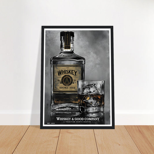 Noir Whiskey Wall Art – Home Bar Framed Print