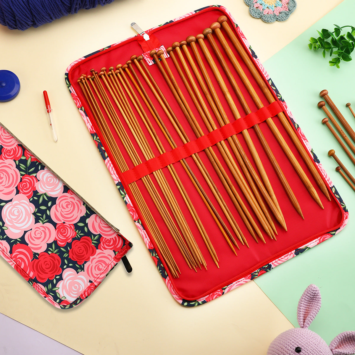 Handmade Wool Knitting Needle Storage Bag