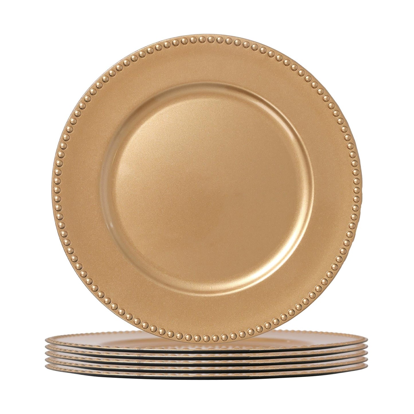 Round Beaded Charger Plates - 33cm - Pack of 6