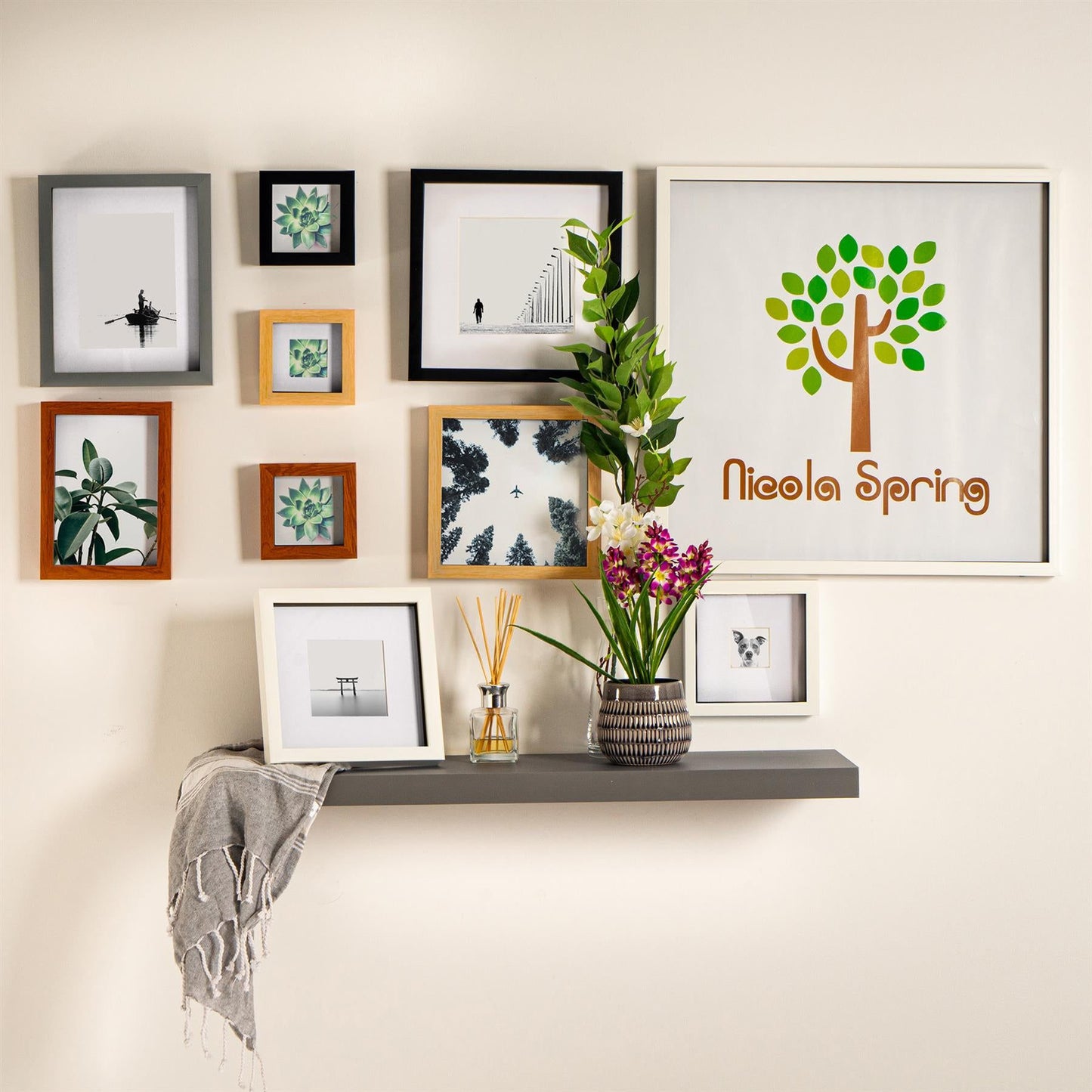 4" x 4" Grey 3D Box Photo Frame - with 2" x 2" Mount