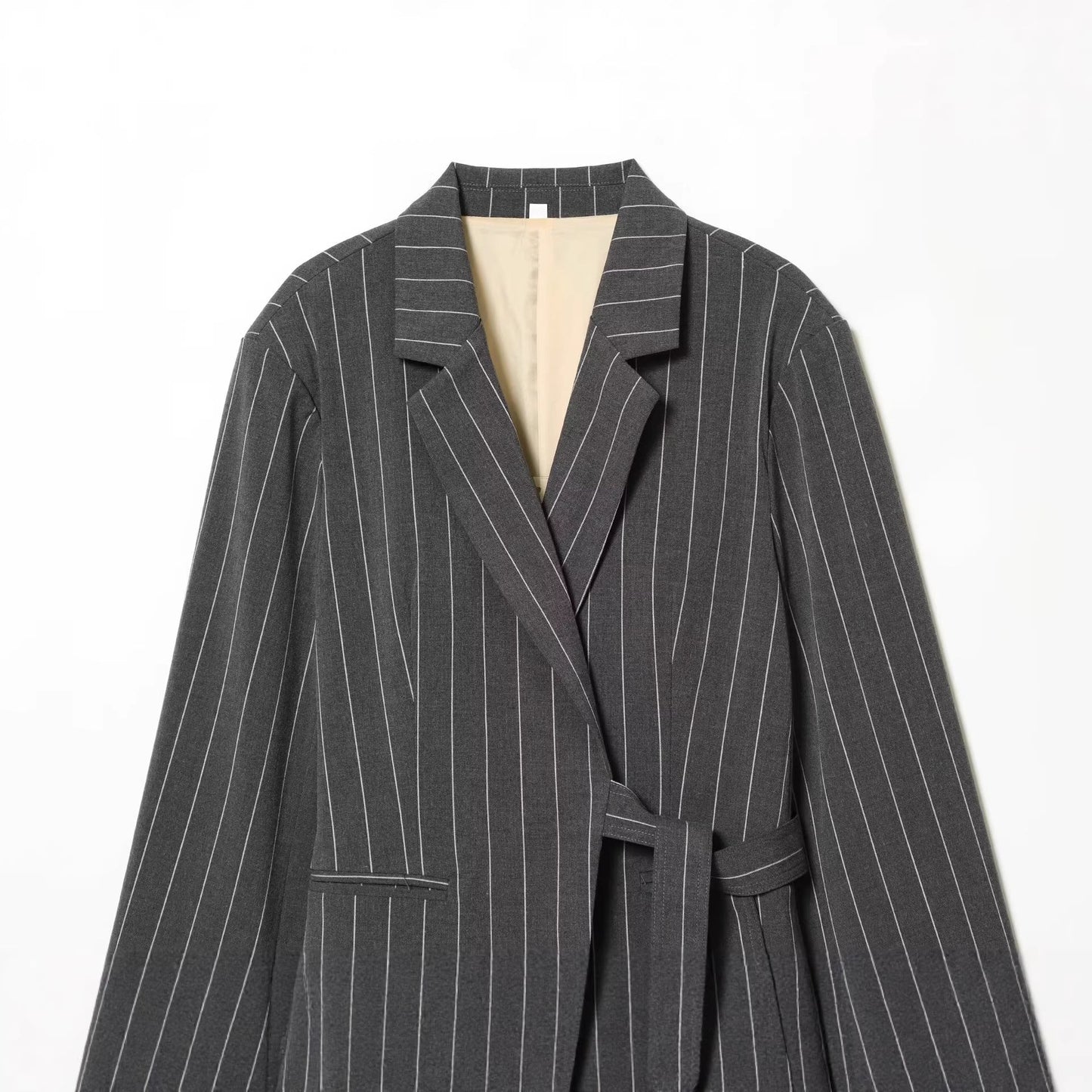 Belted Wrap Suit Set - Premium Two-Piece