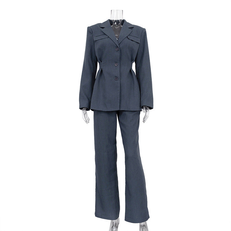 Tailored Blazer & Trousers Co-ord Set - Grey