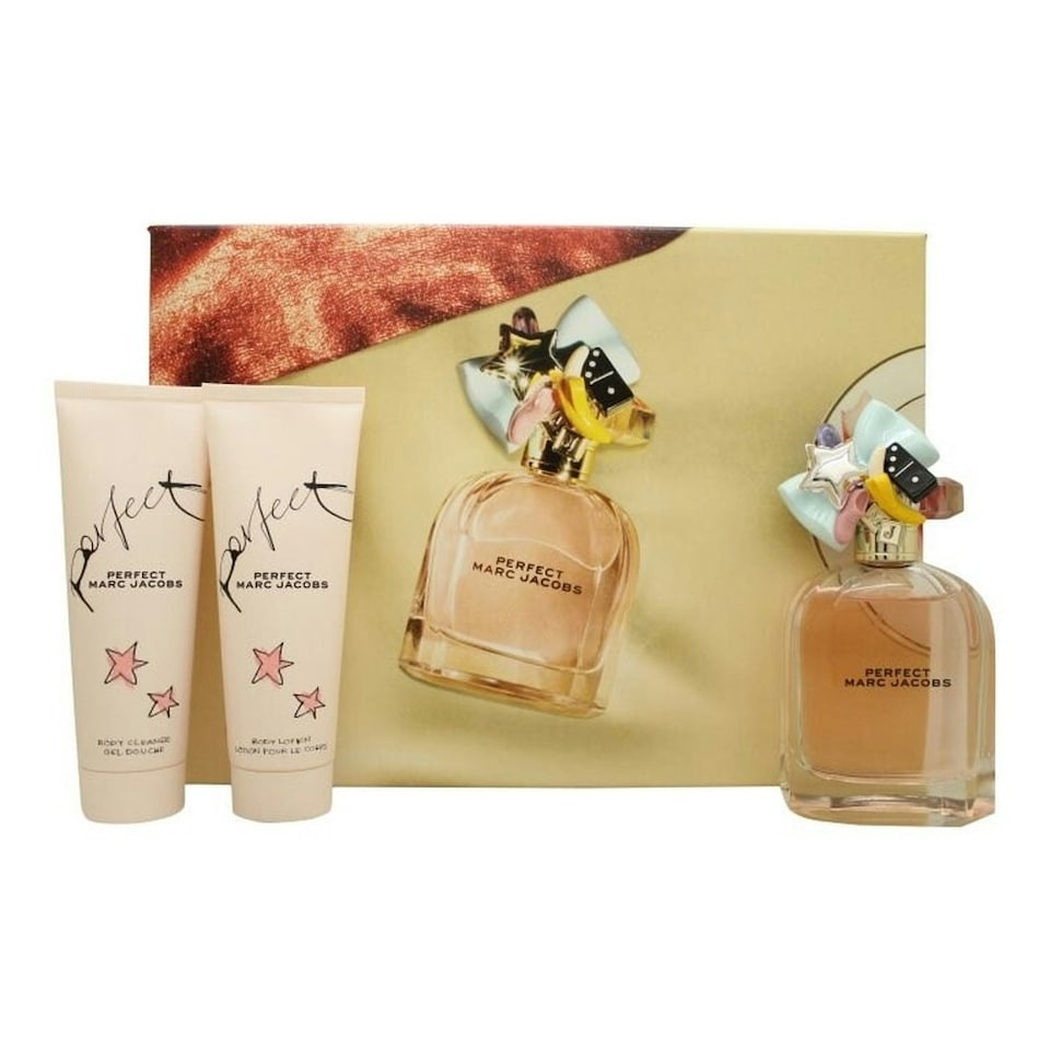 Marc Jacobs Perfect Gift Set 100ml EDP + 75ml Body Lotion + 75ml Shower Gel Women's Fragrance