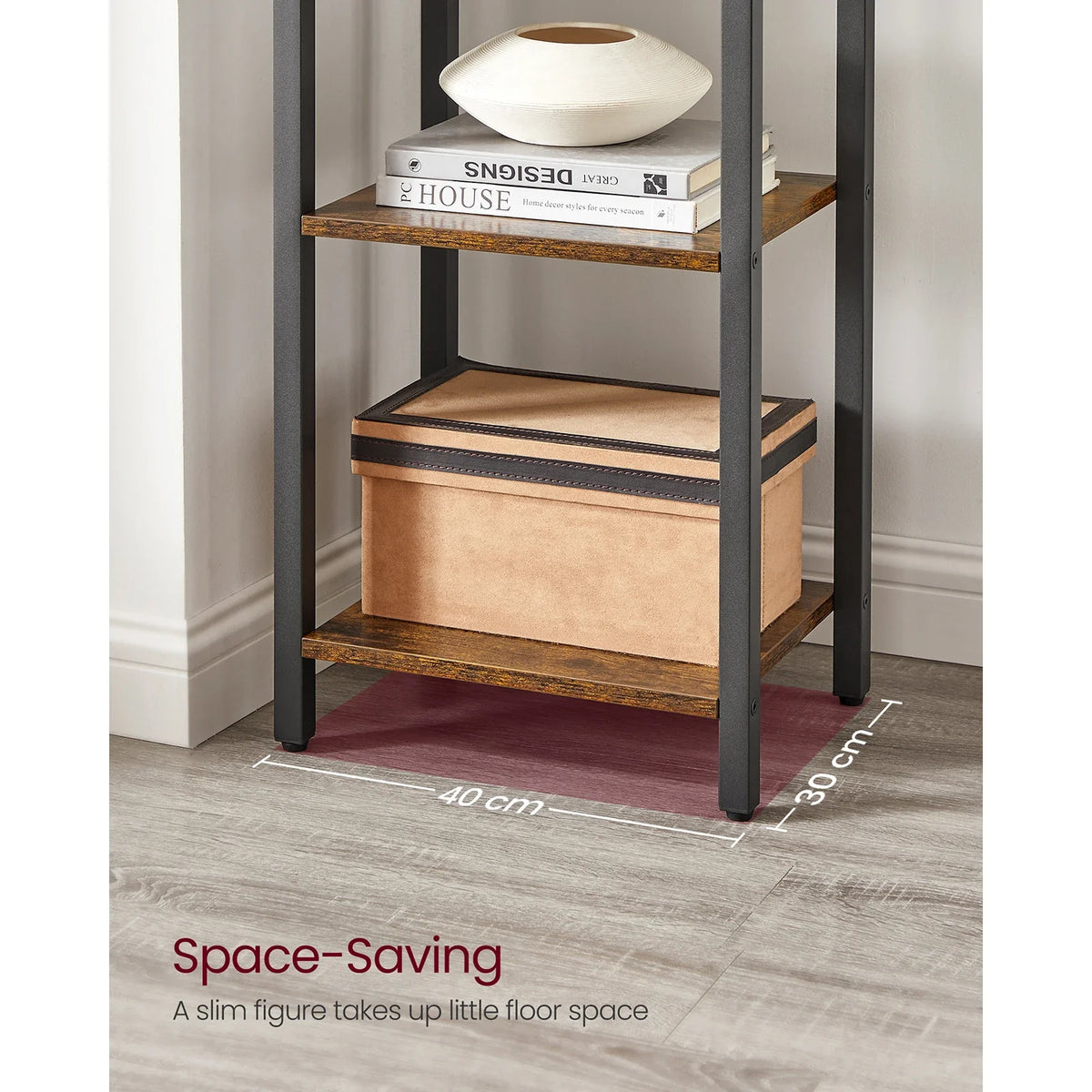 6-Tier Bookshelf - Slim Ladder Shelf Bookcase Shelving Unit for Living Room