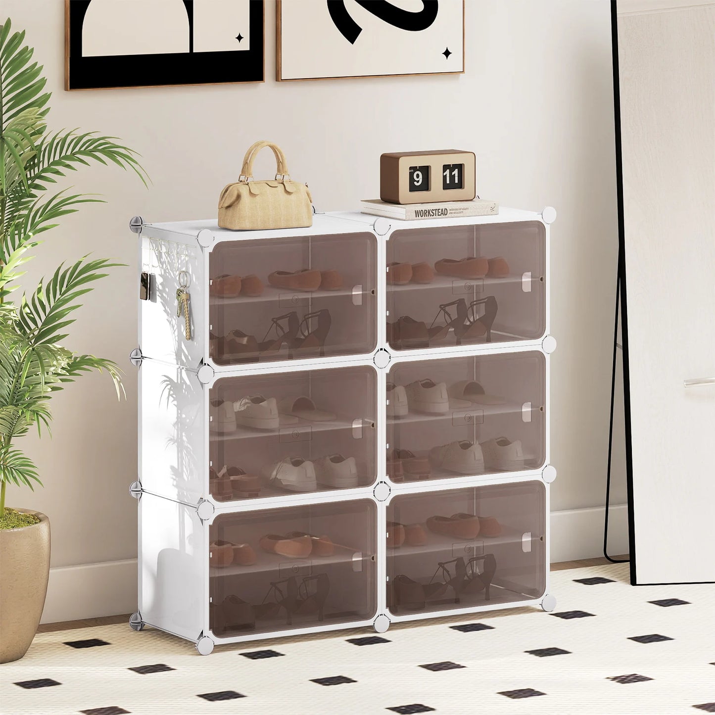 8 Tier Shoe Storage Cabinet with Removable Shelves