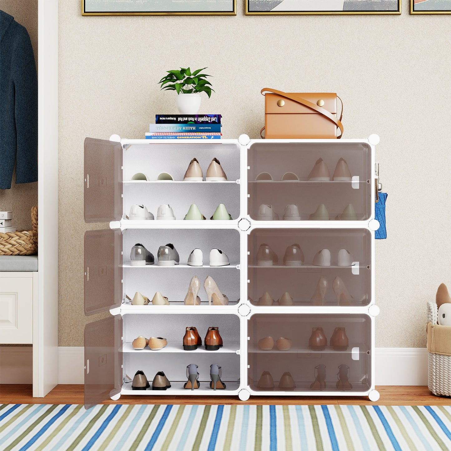 8 Tier Shoe Storage Cabinet with Removable Shelves