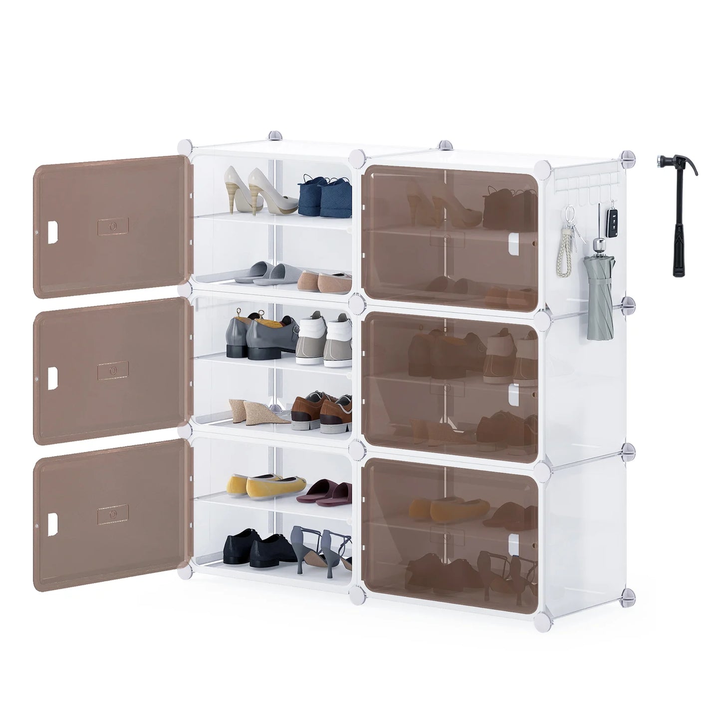 8 Tier Shoe Storage Cabinet with Removable Shelves