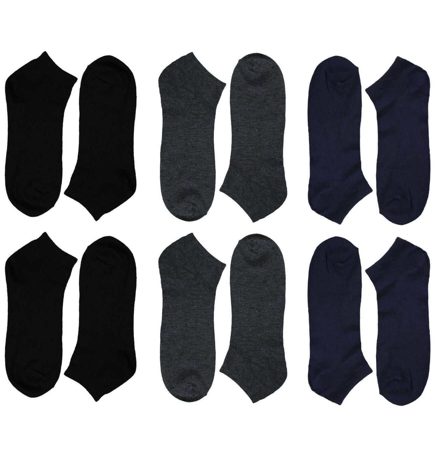 Sock Stack Men's Trainer Socks 6 Pairs Lightweight Cotton Blend Ankle With Arch Support