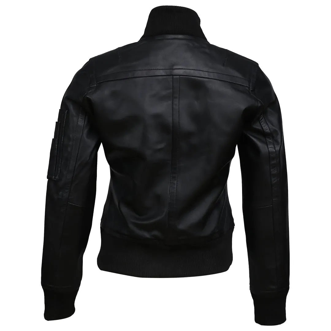 Women's Sheep Leather Dual-Zip Bomber