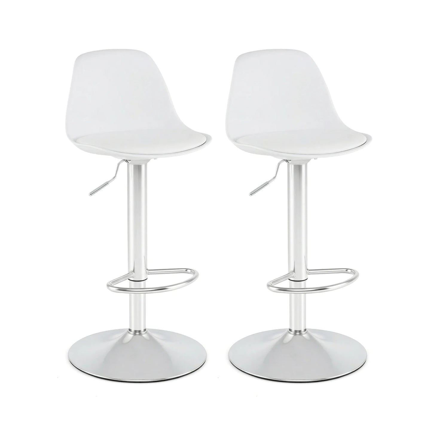 60-82 cm Seat Height Bar Stools Set of 2 with Backrests-Grey