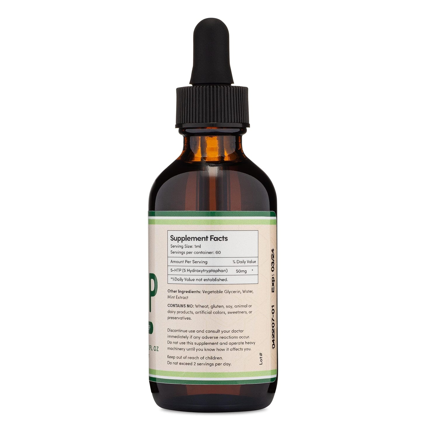 5-HTP Liquid Drops – 60 Servings of 50mg 99%+ 5-HTP | Serotonin Support by Double Wood