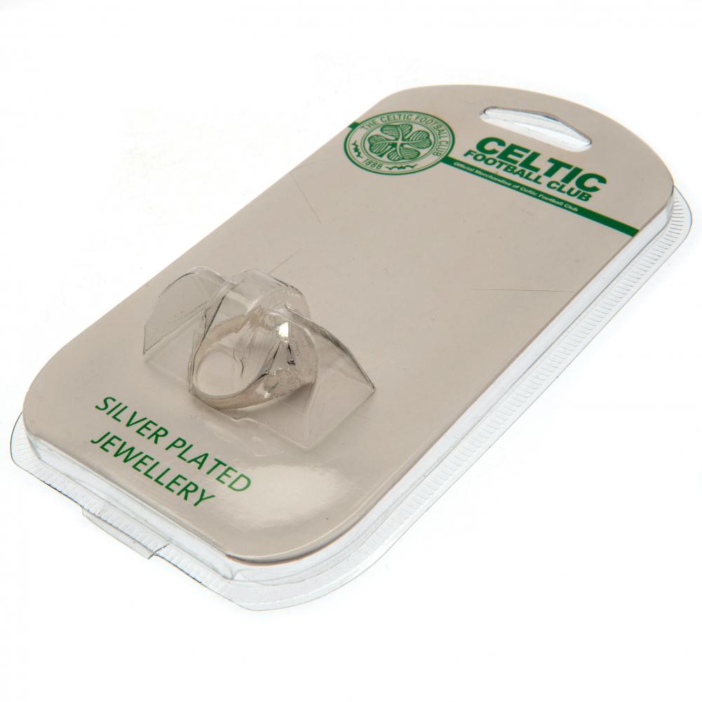 Celtic FC Silver Plated Crest Ring Small