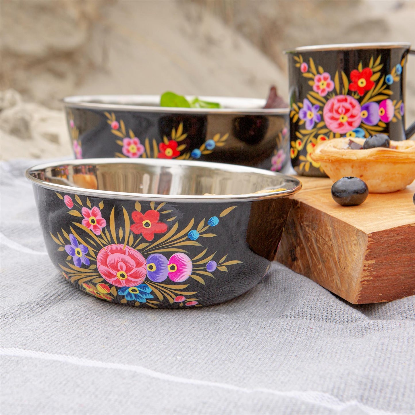 Pansy 16.5cm Stainless Steel Picnic Bowl