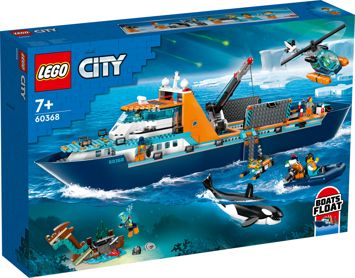 Lego City 60368 Artic Explorer Ship Floatable Toy Boat for Ages 7 & Up