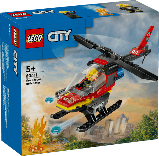 Lego City 60411 Fire Rescue Helicopter Toy Playset for Ages 5 and Up