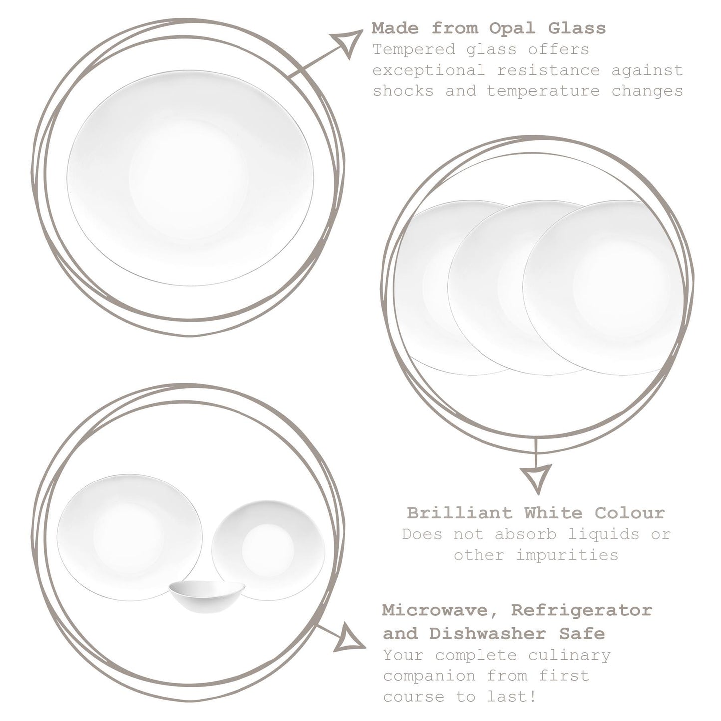 18pc Prometeo Glass Dinner Set