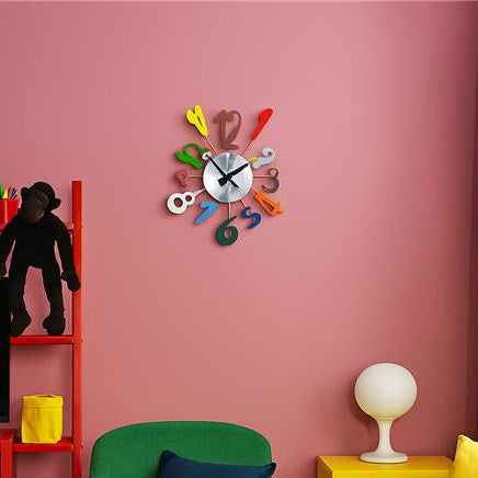 Multi Colour Funky Numbers Wall Clock | Franci