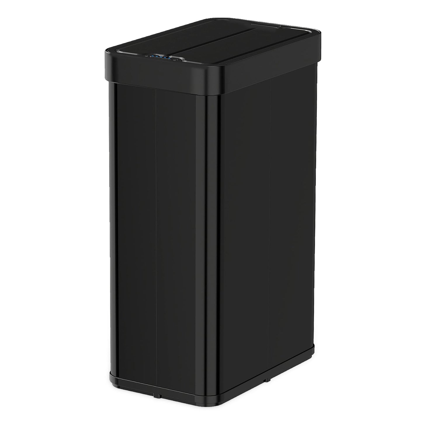 60L Trash Can with 2 Wing Lids Slim Automatic Touchless Waste Bin-Black