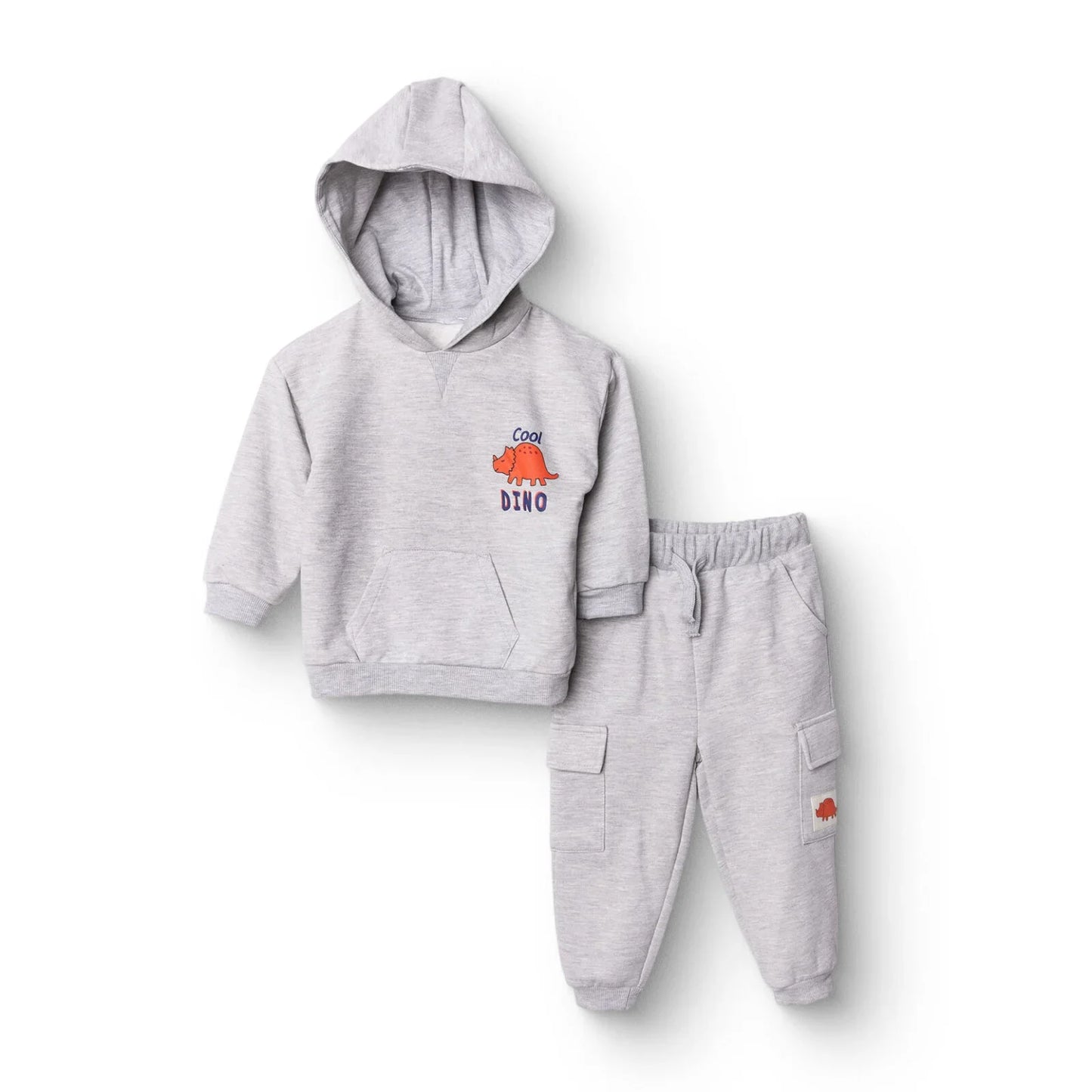 HelloBaby Cool Dino Jogging Set - Grey Melange