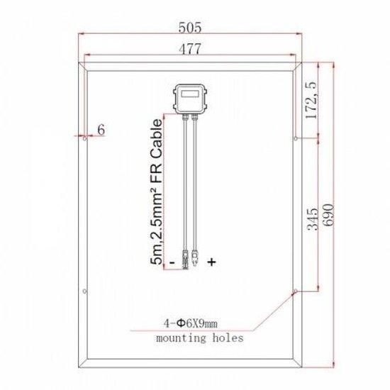60W 12V dual battery solar kit for camper / boat with controller and cable