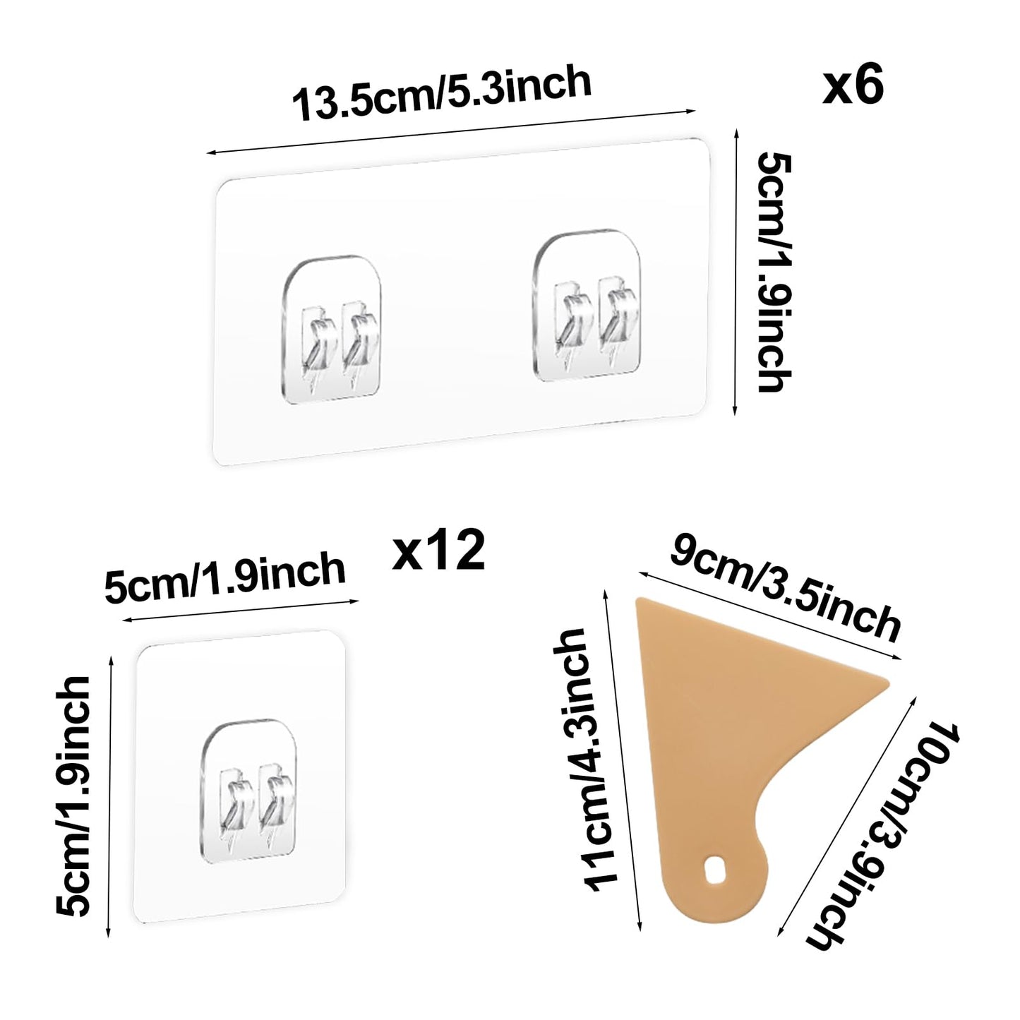 18Pcs Shower Caddy Adhesive Hooks Replacement,Strong Stickers Shower Hook
