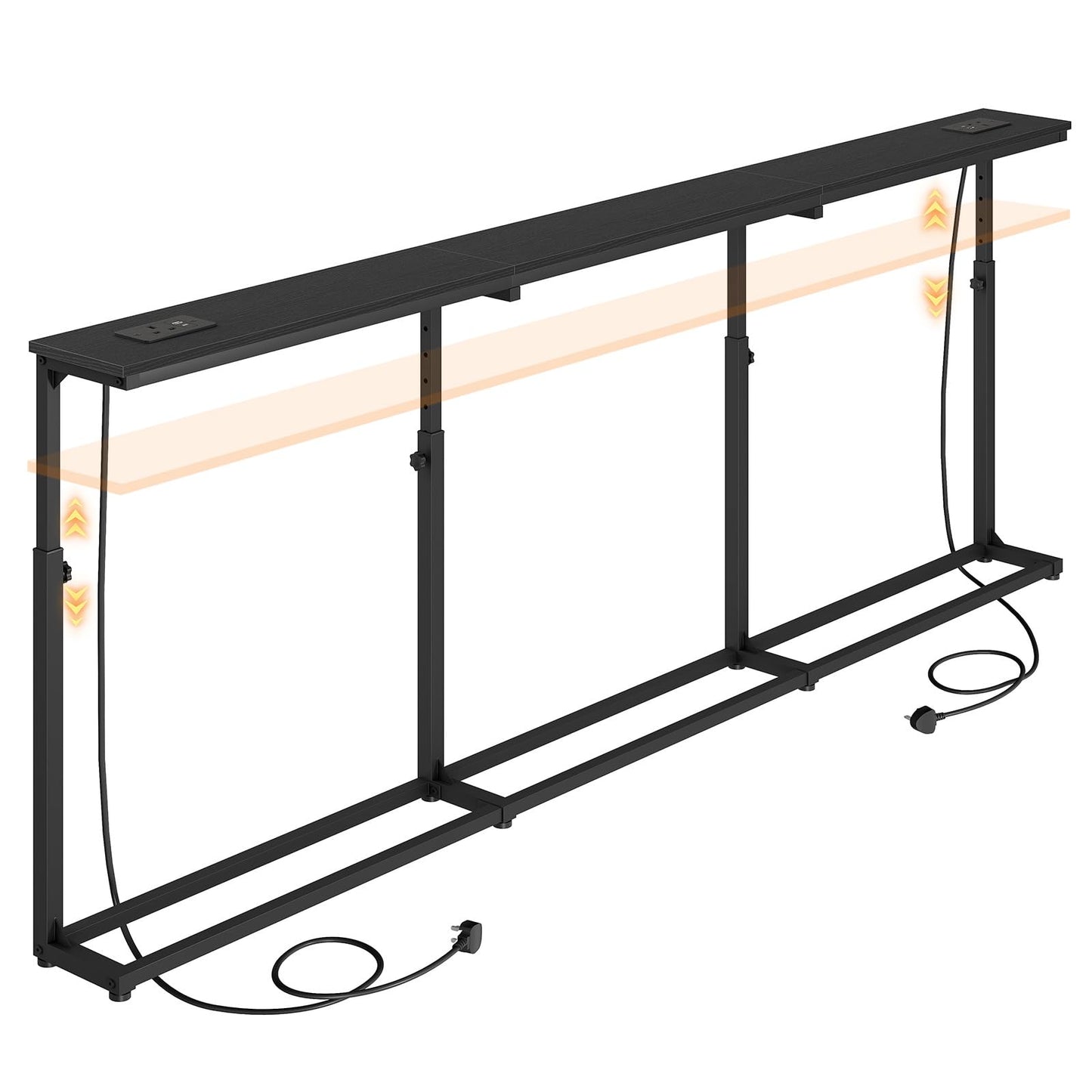 HOOBRO 200 cm Long Behind Sofa Console Table with 2 Power Outlets