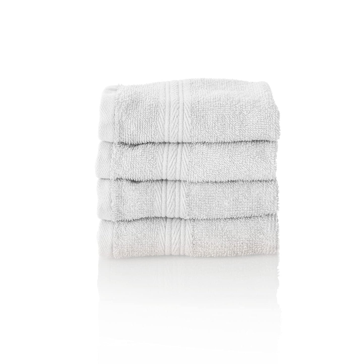 Glart Premium Set of Terry Hand Towels, Range of Terry Towels in 6 Colours and 5 Sizes, Colour: White, 4X Guest Towels 30 X 50 cm