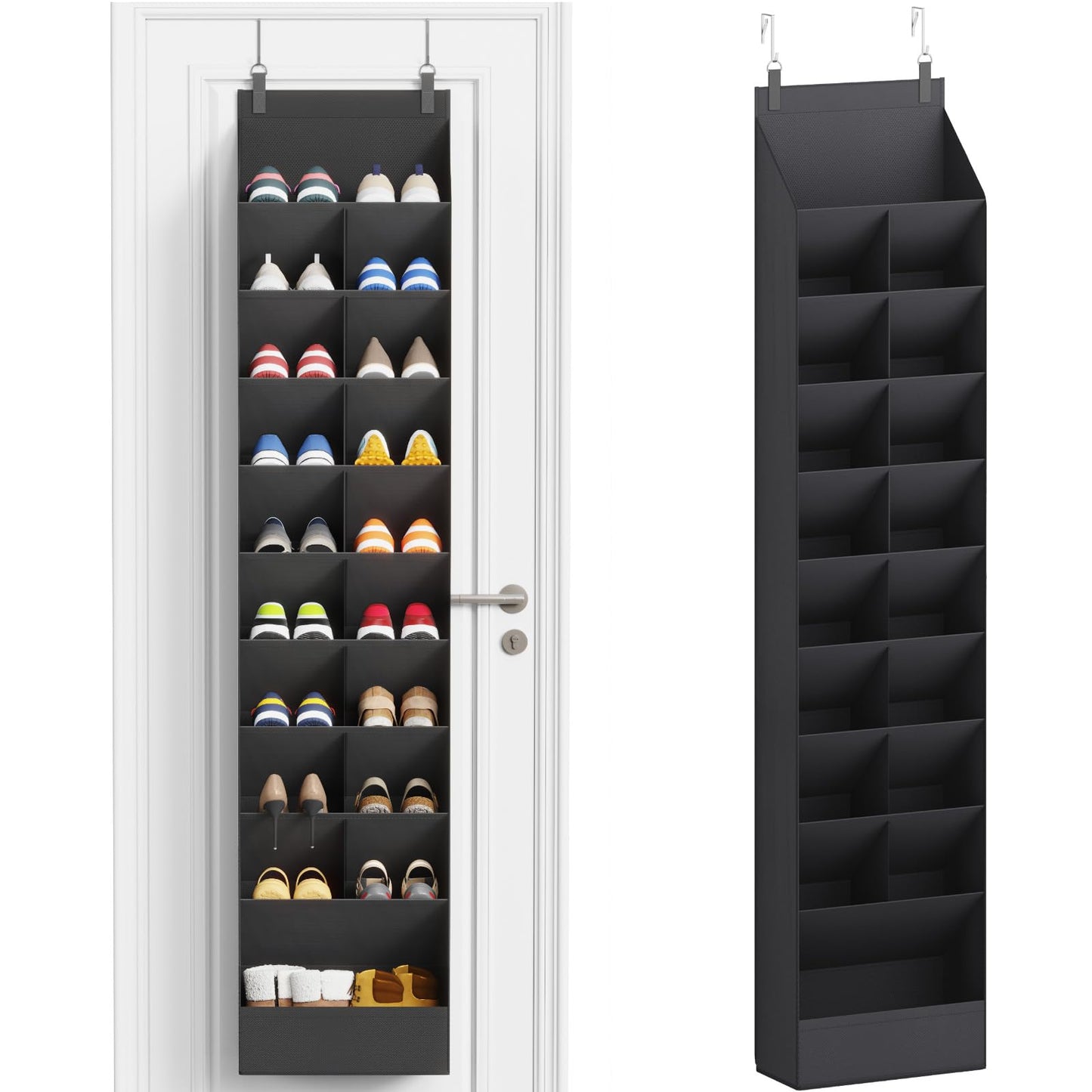 Lifewit 10 Tier Over the Door Shoe Organisers with 19 Deep Pockets, Fabric Hanging Wall Mounted Shoes Rack Behind Door Storage Organizer for Boots