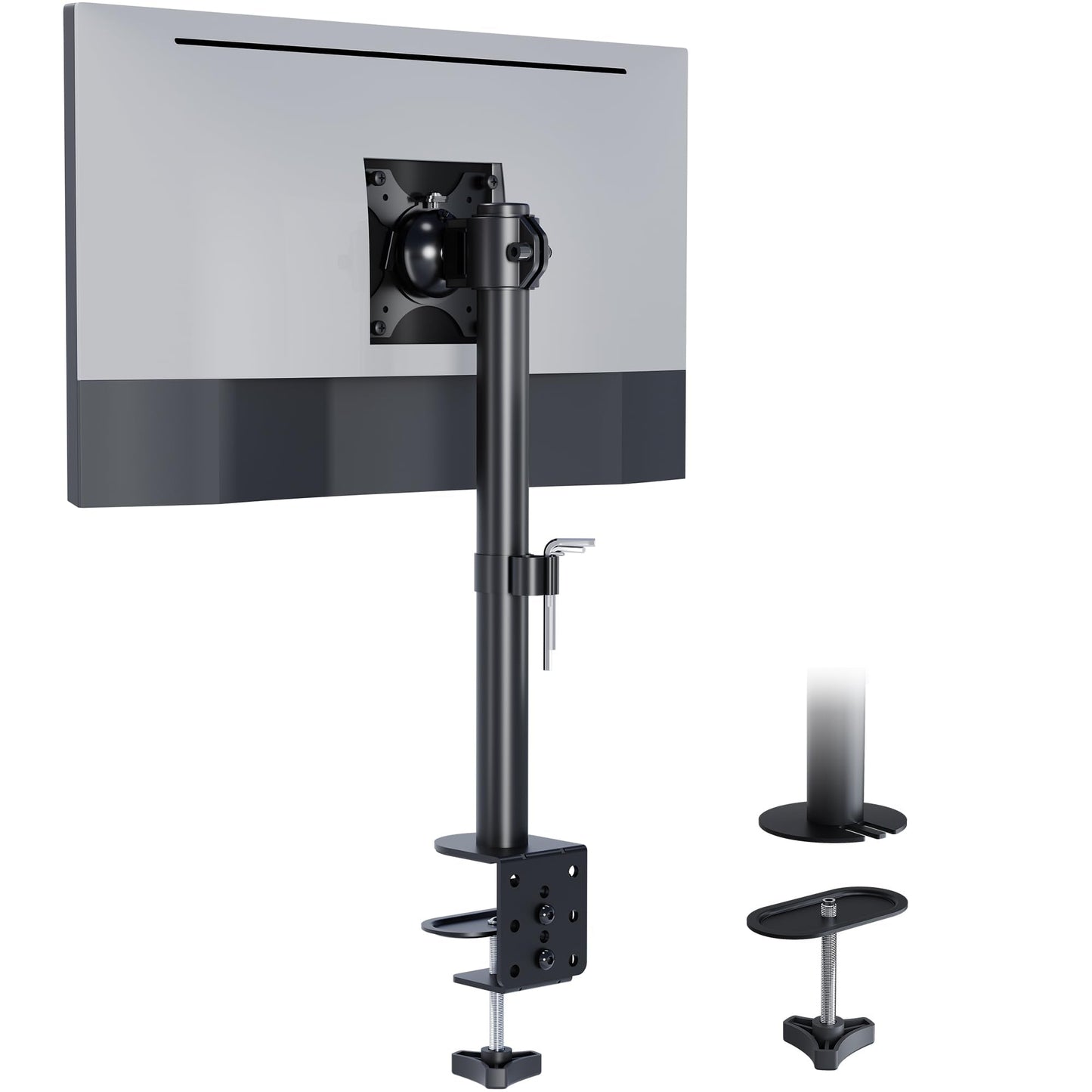 BONTEC Single Monitor Arm for 13-34 Inch Screens, Height Adjustable Desk Mount with Full Motion, VESA 100 x 100mm, Supports Up to 10kg, Cable