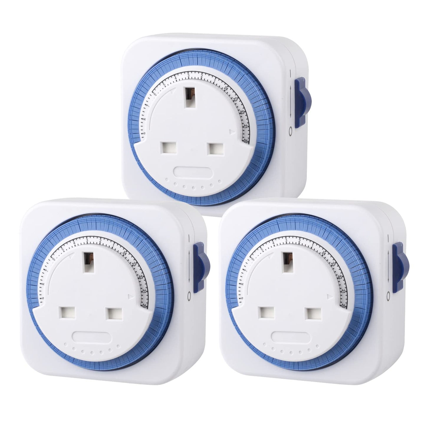 HBN Mechanical Timer Plug Socket, 24 Hour Programmable Energy Saving Compact UK Plug-in Indoor Timer Socket for Lights, Lamp and Home Appliances