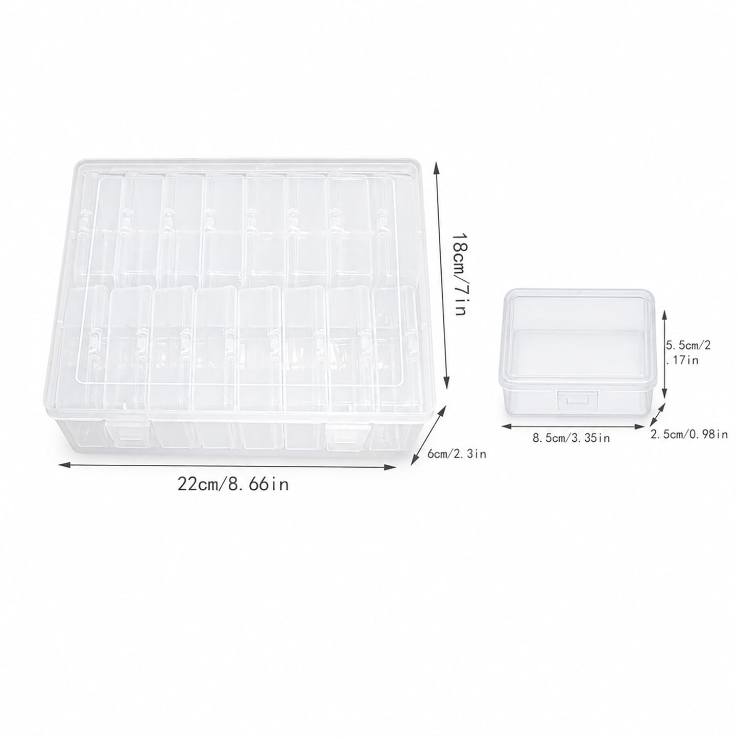 YYGMSS Plastic Storage Box with Lid for Small Parts Beads Craft Items Jewellery with Labels Compartments Container Organiser (16, 8.5 * 5.5 * 2.5cm)