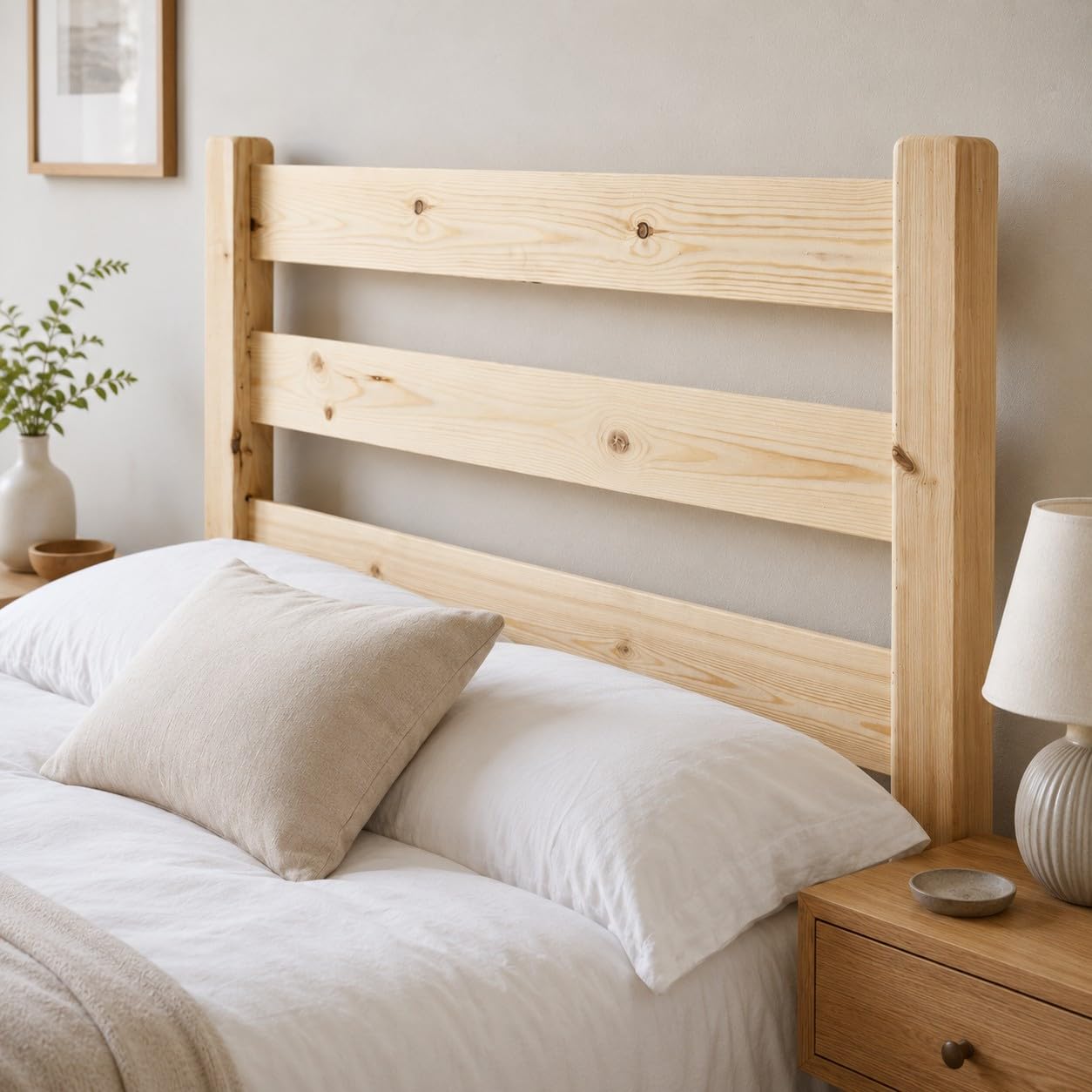 STRICTLY BEDS&BUNKS Solid Pine Headboard (Natural, 3ft Single)