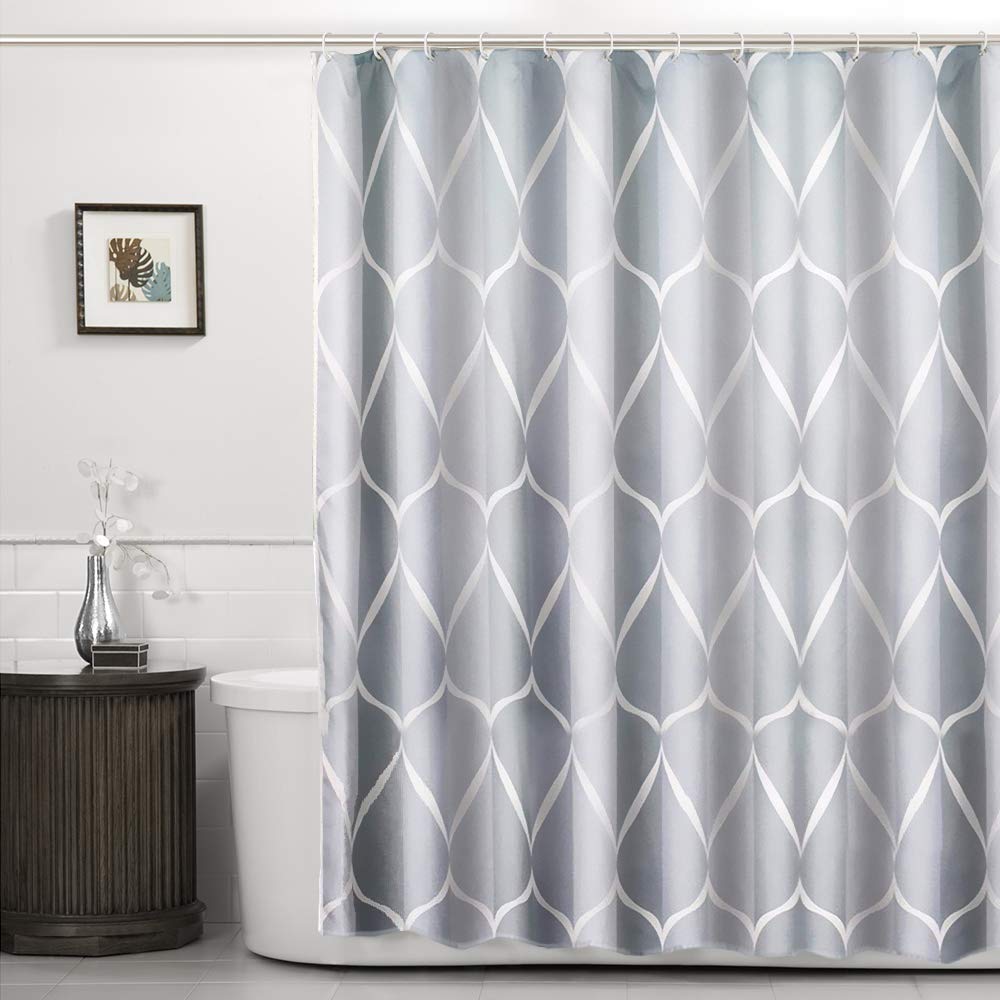 Annvchi Shower Curtain, Waterproof Lattice Design and Polyester, Quick-Drying, Weighted Hem, Shower Curtains Bathroom 180x180, Durable and washable,