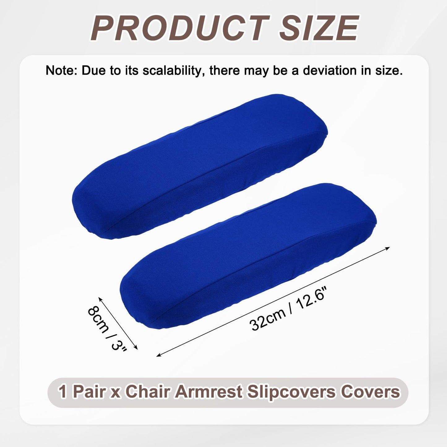 sourcing map Chair Armrest Slipcovers Covers, 32 x 8cm Polyester Removable Seat Hand Rest Protector for Office Chairs Desk Chair(Dark Blue)
