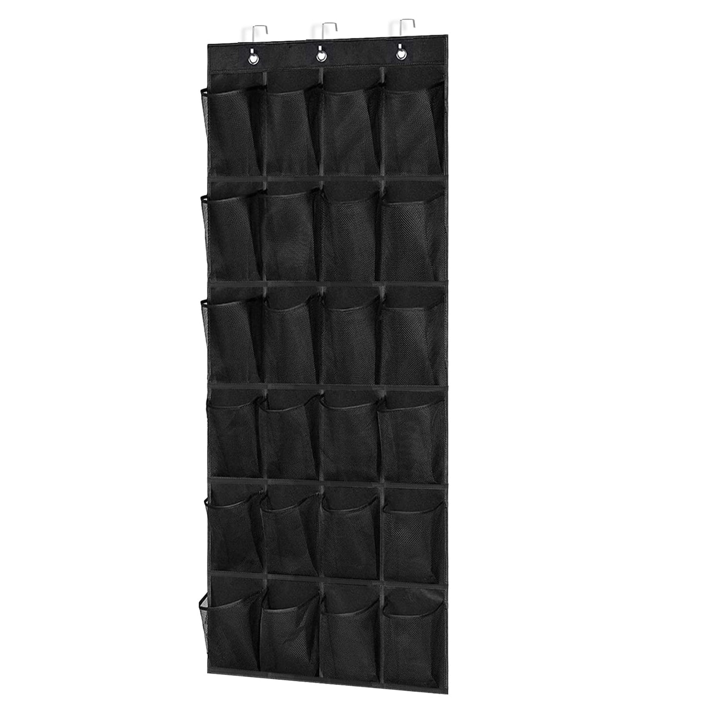 Suacculent Over Door Shoe Storage, 24-Pocket Hanging Organiser, Black