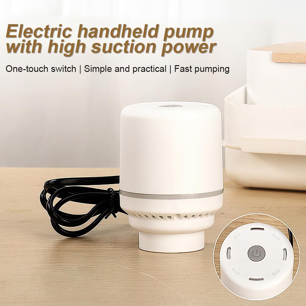 Lotvic Vacuum Bag Electric Air Pump, 3.8cm Diameter Portable Travel Vacuum Pumps for Vacuum Storage Bags, Powerful Vacuum Bags Pumps for Clothes