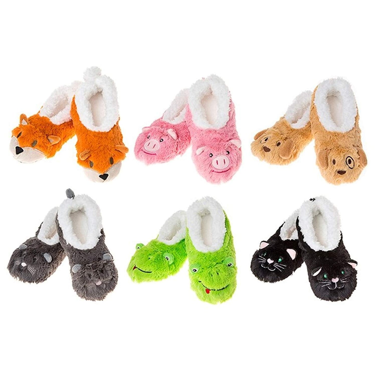 Snoozies Childrens Animal Soft Sherpa Fleece Fluffy Slippers