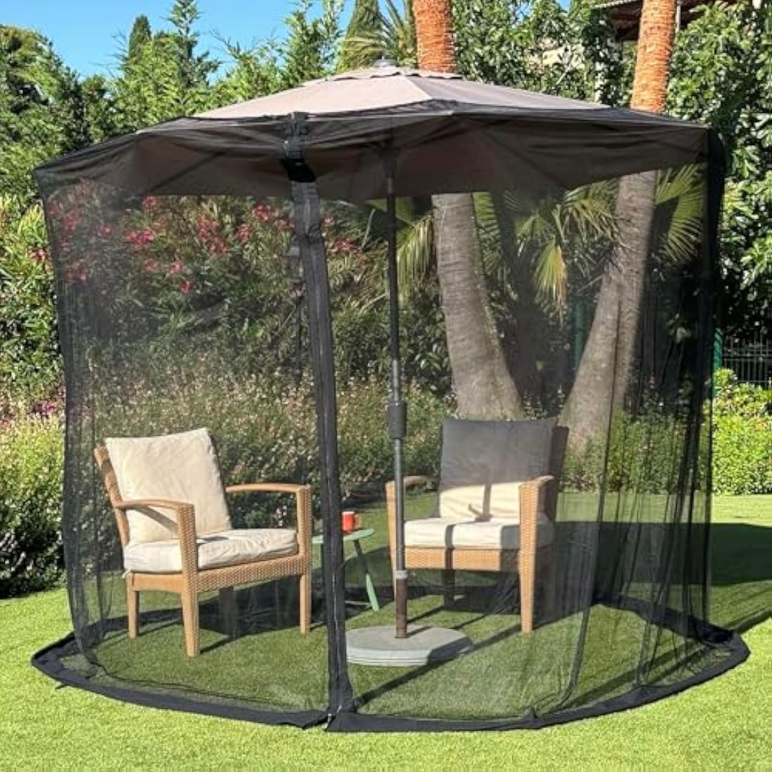 Mosquito Net for Umbrella 9.2 FT | Large Sizes & Fabric Designed for Outdoors | Insect House Screen Netting for Patio, Porch & Garden Terrace | Outside Canopy Bug & Fly Protection Enclosure