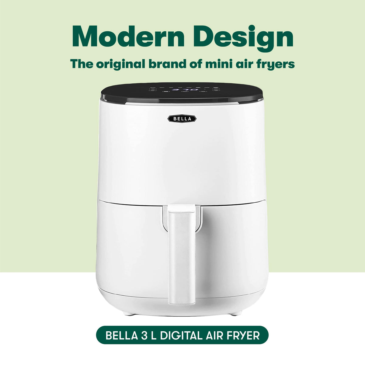 BELLA 3 L Touchscreen Air Fryer Oven and 5-in-1 Multicooker with Removable Nonstick Dishwasher Safe Crisping Tray and Basket, 1400 Watt Heating