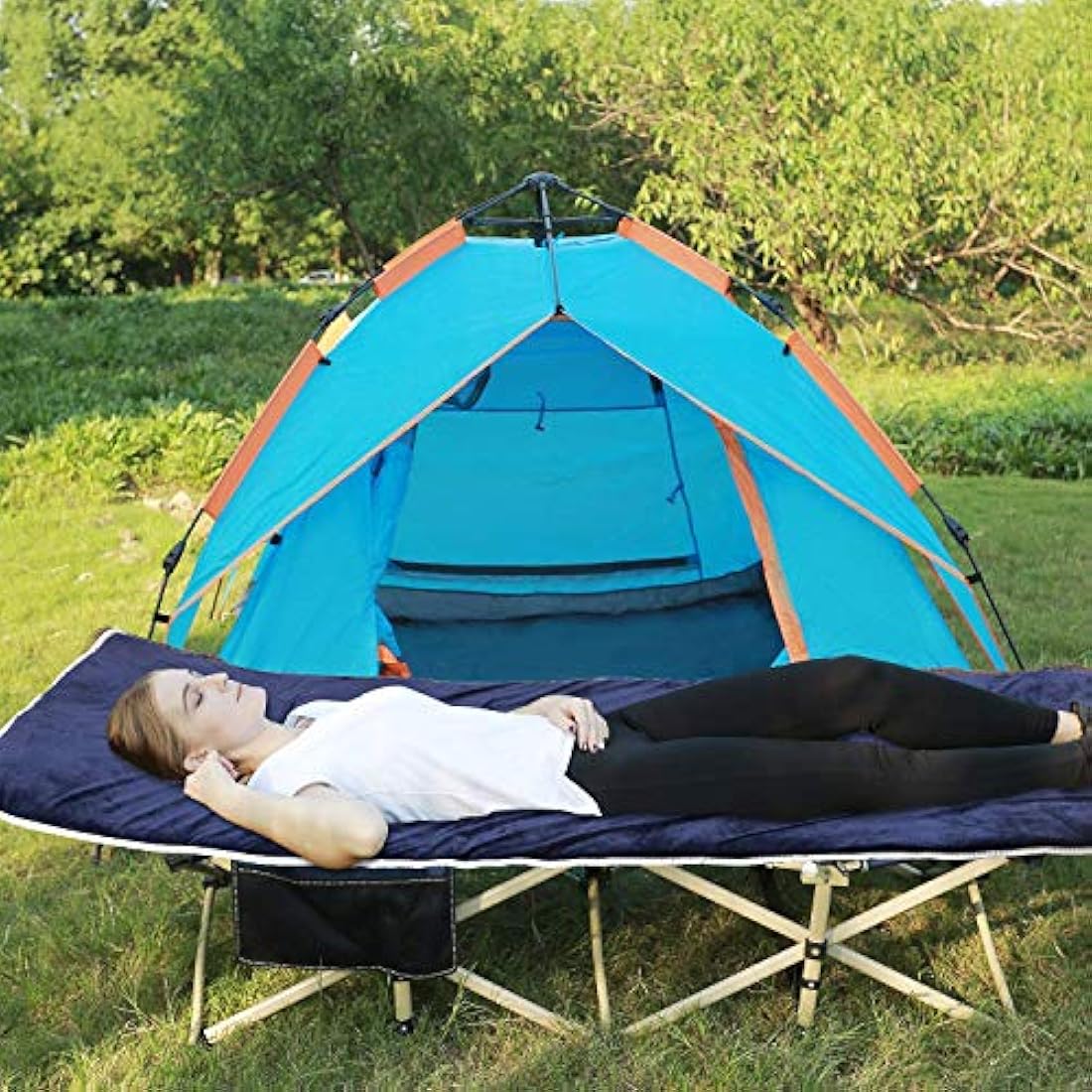 REDCAMP Folding Camping Beds for adults with Soft Mattress, Heavy Duty Sturdy 28" Extra Wide Camp Bed, Stronge Thicker Tubes Sleeping Cot Outdoor Travel Office