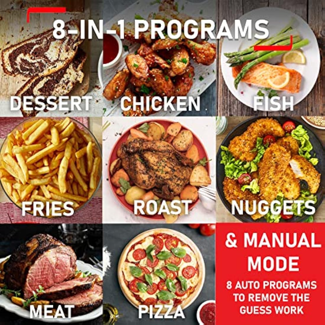 Tefal Easy Fry Precision 2-in-1 Digital Air Fryer and Grill 4.2 Litre Capacity 8 Programs inc Dehydrator Black EY5058, 1550W