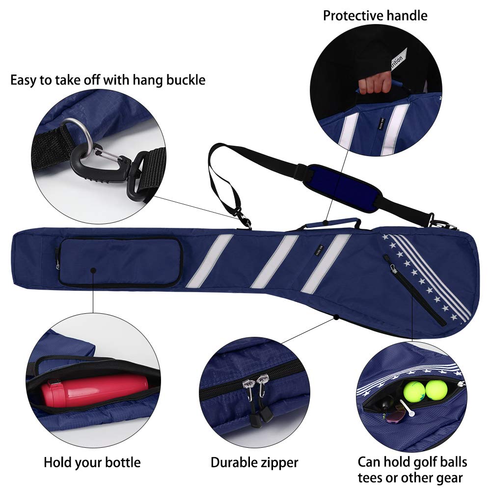 BIG TEETH Golf Carry Bag Lightweight Travel Bag Case Golf Club Sunday Bag Waterproof Multi Colors (Blue)