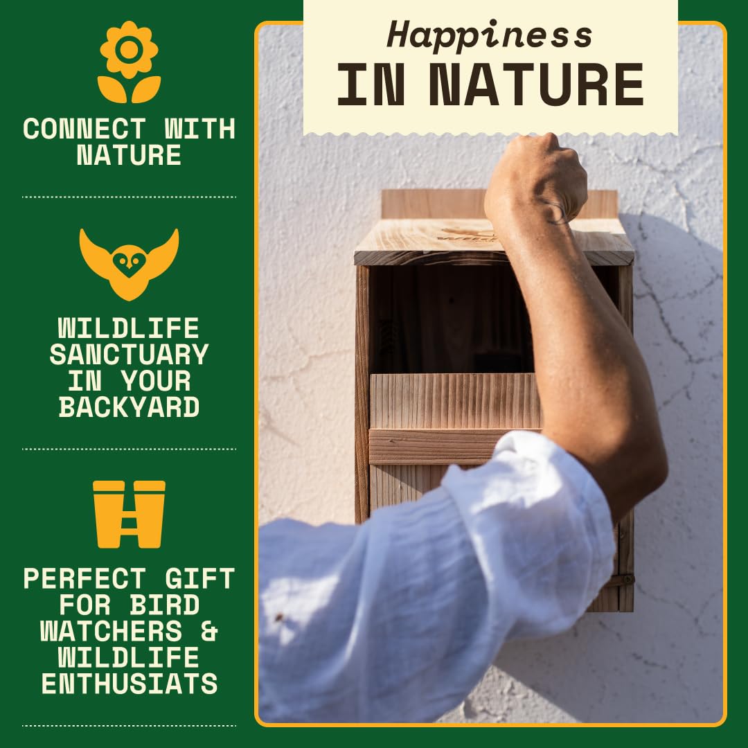 Owl House Cedar - Easy to Hang - Prebuilt Nesting Box for Barn & Screech Owls - Cedar Shavings & Screws Included