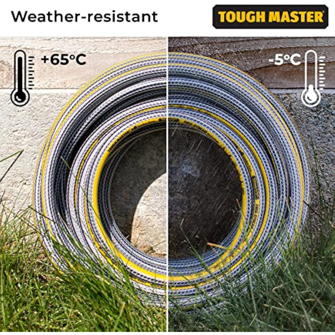 Garden Hose 15m 50ft 4-Layer Reinforced Outdoor Watering Accessories for Garden Water Feature, Pressure Washer, Garden Sprinklers, DIY Tools Tough Master