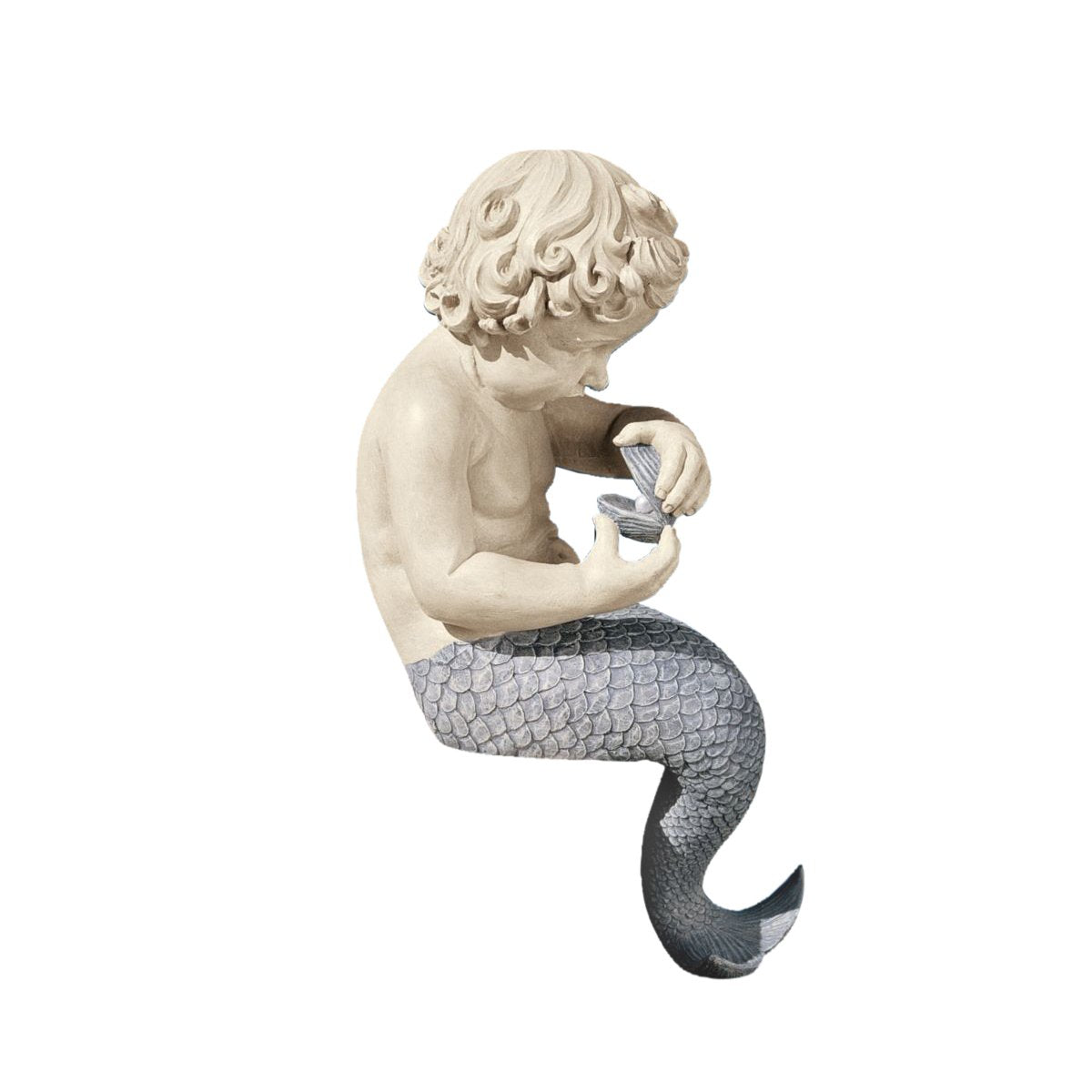 Design Toscano the Ocean's Little Treasures Sitting Sculpture, Grey
