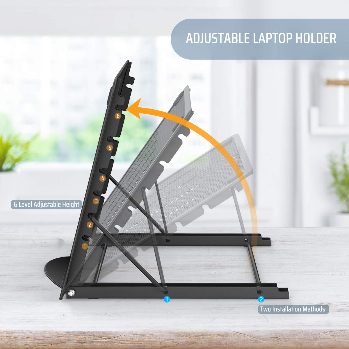 Lidasen Laptop Stand Tablet,Foldable Portable Ventilated Desktop Laptop Holder, Cooling Stand (10"-15.6") compatible with Dell XPS, HP